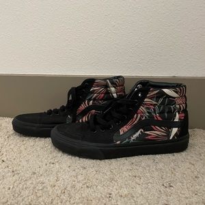 Tropical print high top Vans